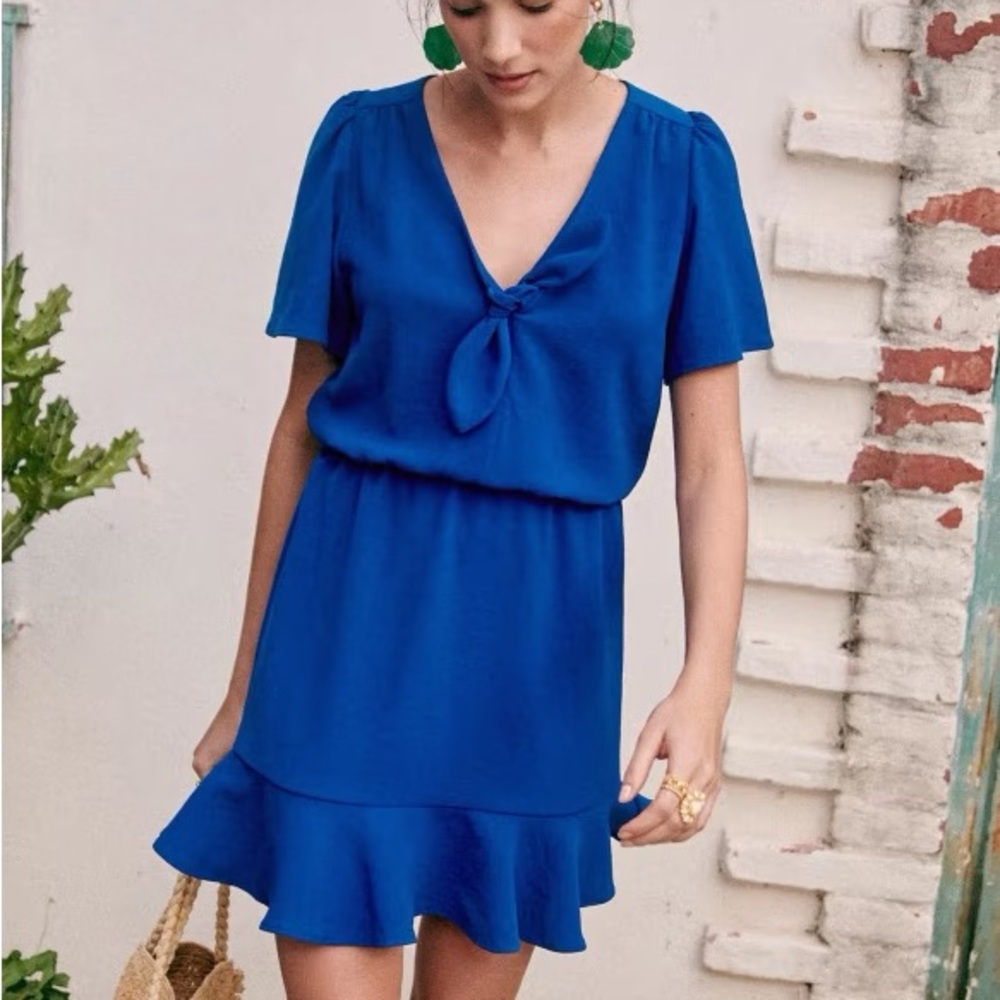 Sezane Gigi Dress in Electric Blue